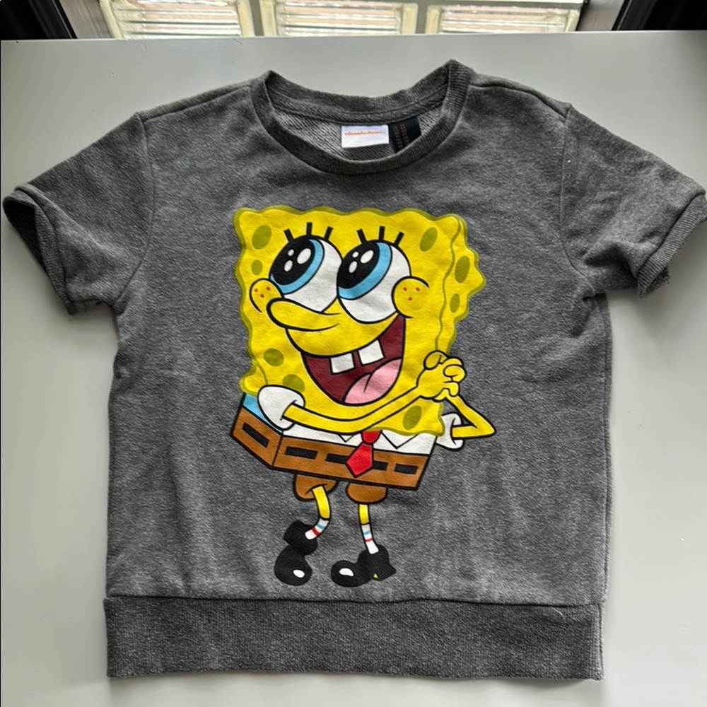 Nickelodeon Gray and Yellow SpongeBob Short Sleeve Tee